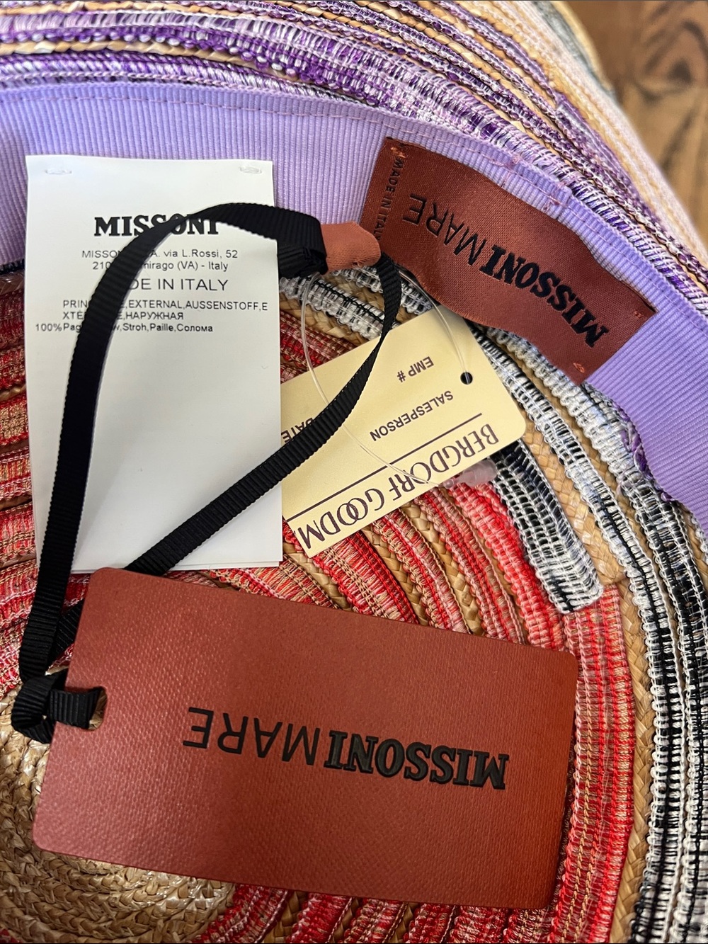 Missoni Mare Straw Multicolor Sunhat NWT - Picture 8 of 14
